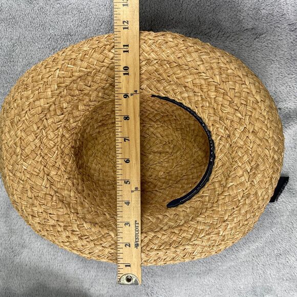 Helen Kaminski Classic 5 Womens OS Tan Raffia Straw Black Ribbon Bow Sun Hat - Picture 12 of 12